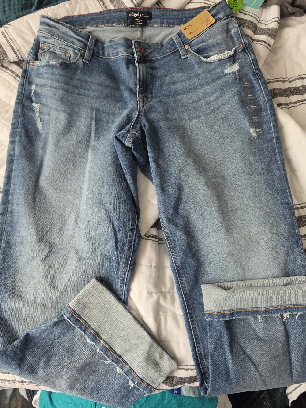 Edgely Light Blue Distressed Boyfriend Jeans